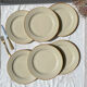 6 assiettes plates en grès beige Tulowice Poland 1970