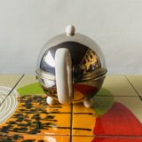 Old insulating teapot in ceramic and chrome metal - Dovo Tiel