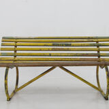 Vintage Wood and Iron Bench, 1930s