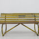 Banc vintage en bois et fer, années 1930