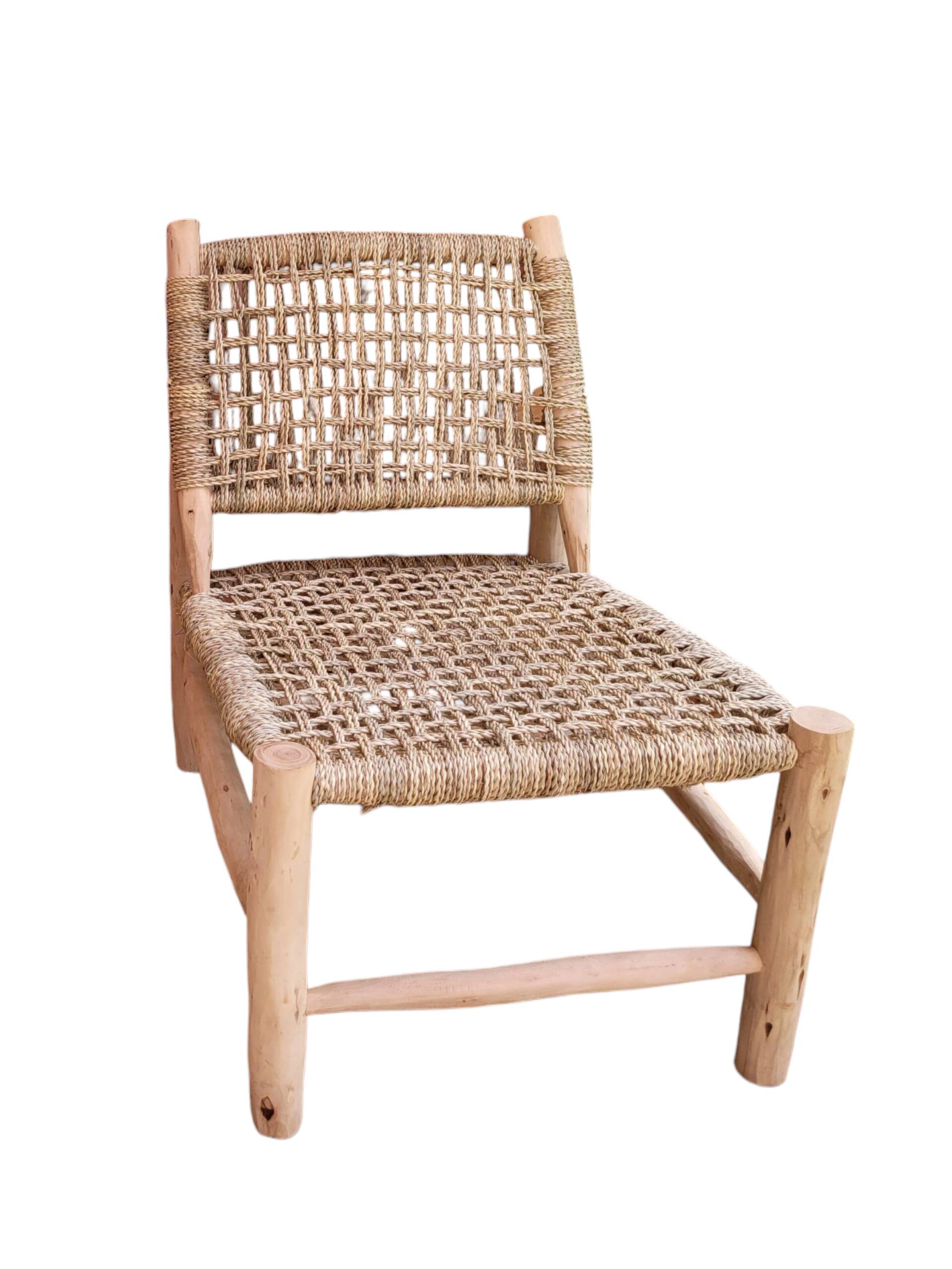 Rope and eucalyptus wood armchair