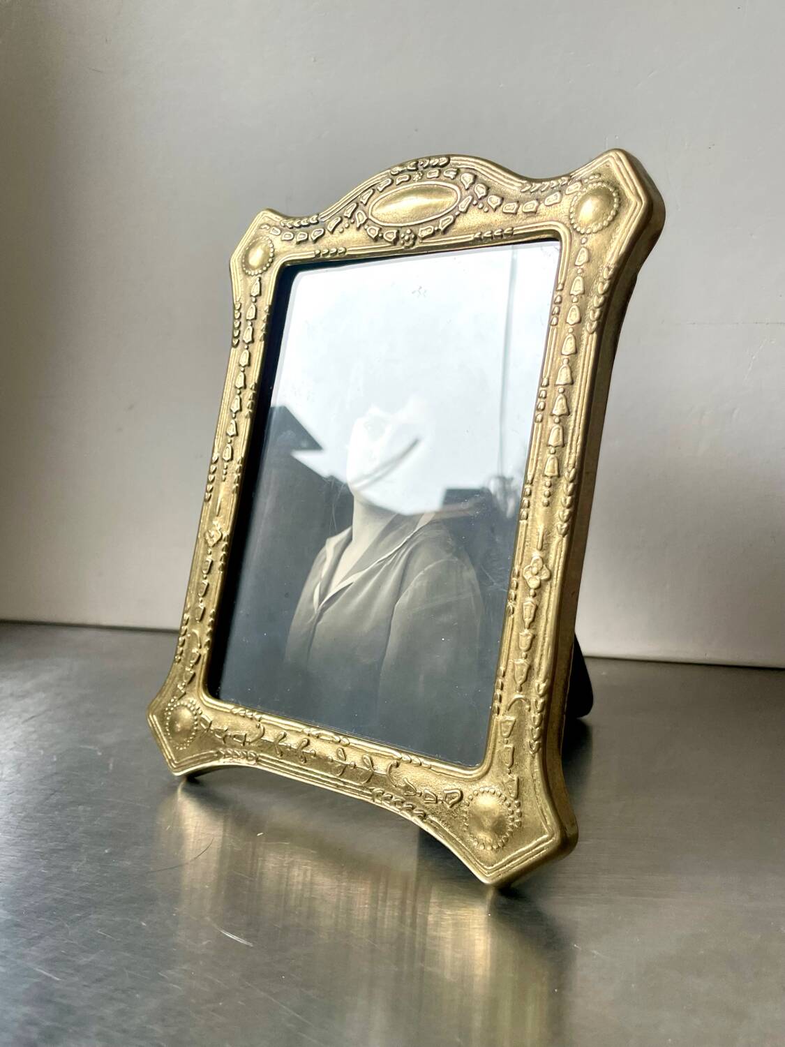 Antique metal frame  18 cm  x 13.5  cm