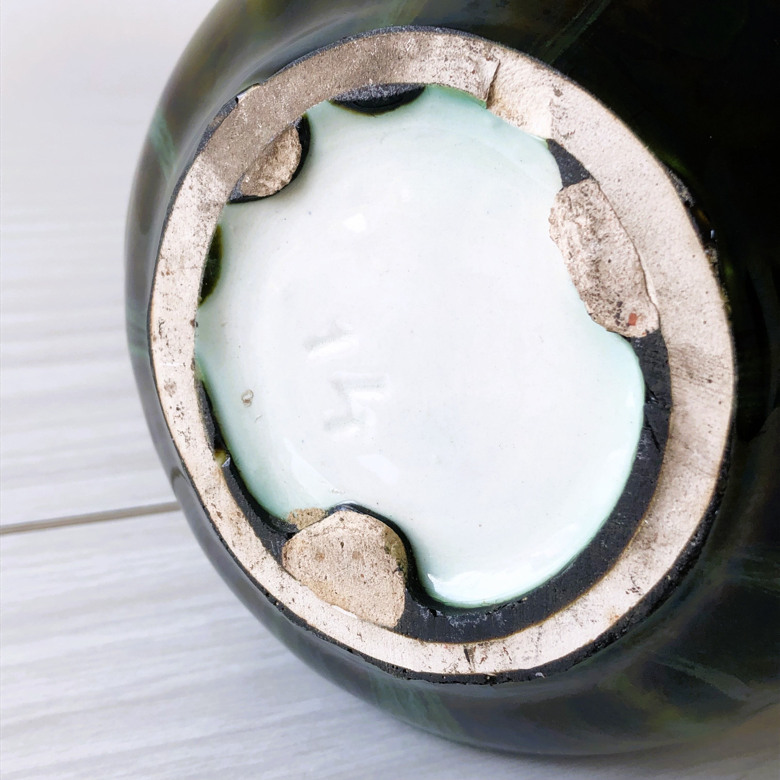 Old vase with two handles delight floral decoration style Art Nouveau Faïenceries Thulin Belgium