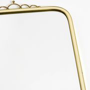 Large heavy long Mid Century brass wall mirror by Münchner Zierspiegel