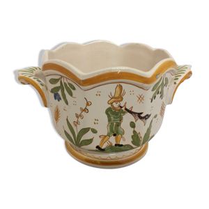 cache-pot ancien en faïence