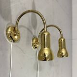 Brass flexible wall lamps, set of 2, 1960’s