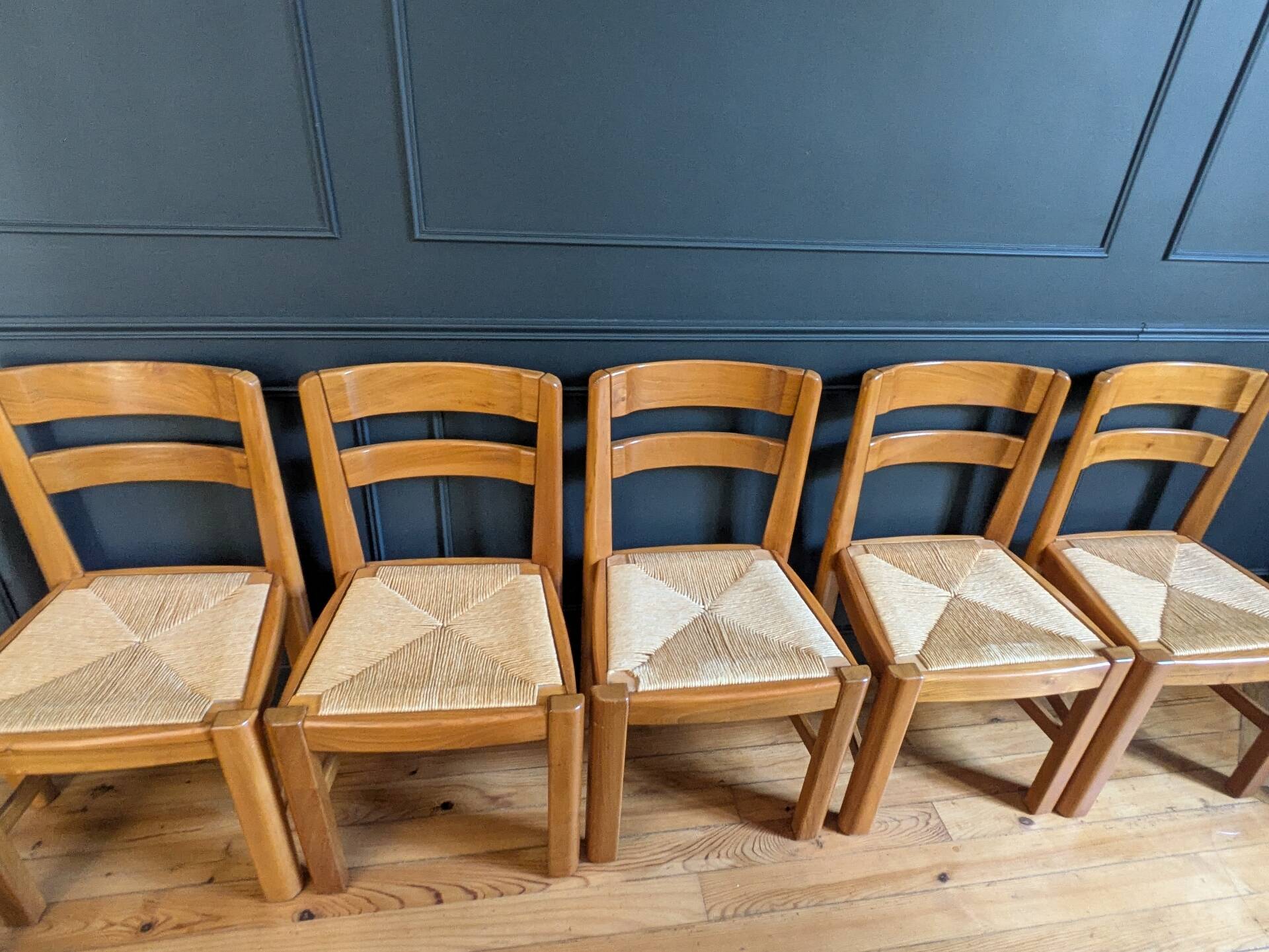 Set of six chairs Maison Regain 1970s/80s