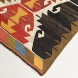 9x12 Geometric Style Turkish Vintage Kilim Rug, 264x383Cm