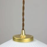 Vintage Opaline & Brass Pendant Lamp