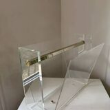 Magazine rack designed by DAVID LANGE for Roche Bobois, "OMEGA" vintage model
