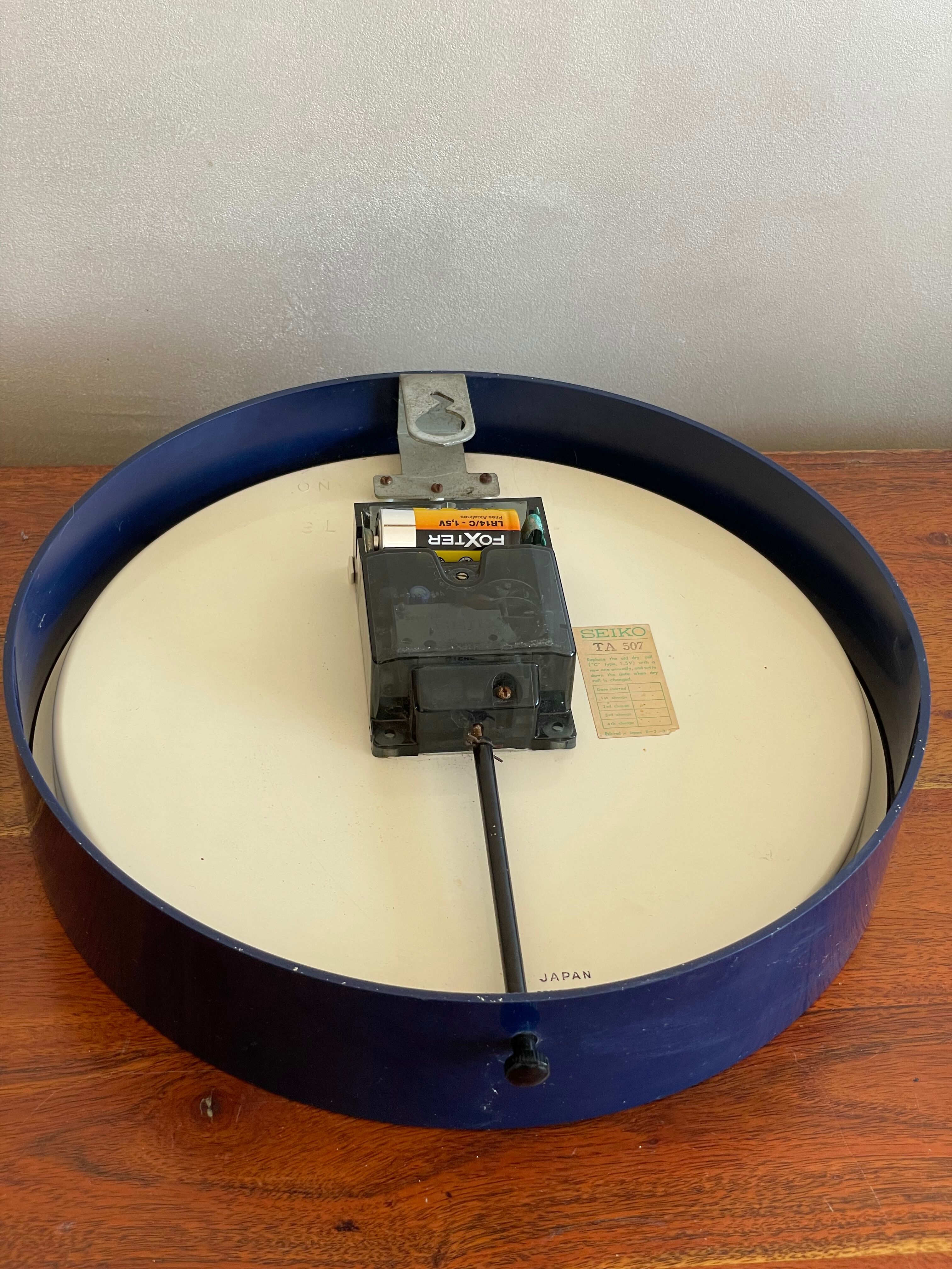Blue Seiko round clock
