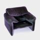 Mid century velvet lounge chair Maralunga by Vigo Magistretti for Cassina - Italy, 1970s