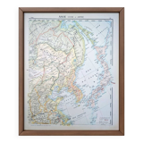 Planche géographique imprimée en 1900 l'Asie, Chine et Japon