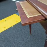 Old style flat desk louis xvi leather tray with 2 pulls