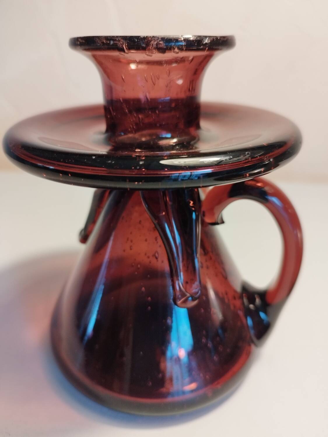 Biot bubbled glass candle holder