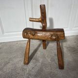 Pair of folk art wooden chairs