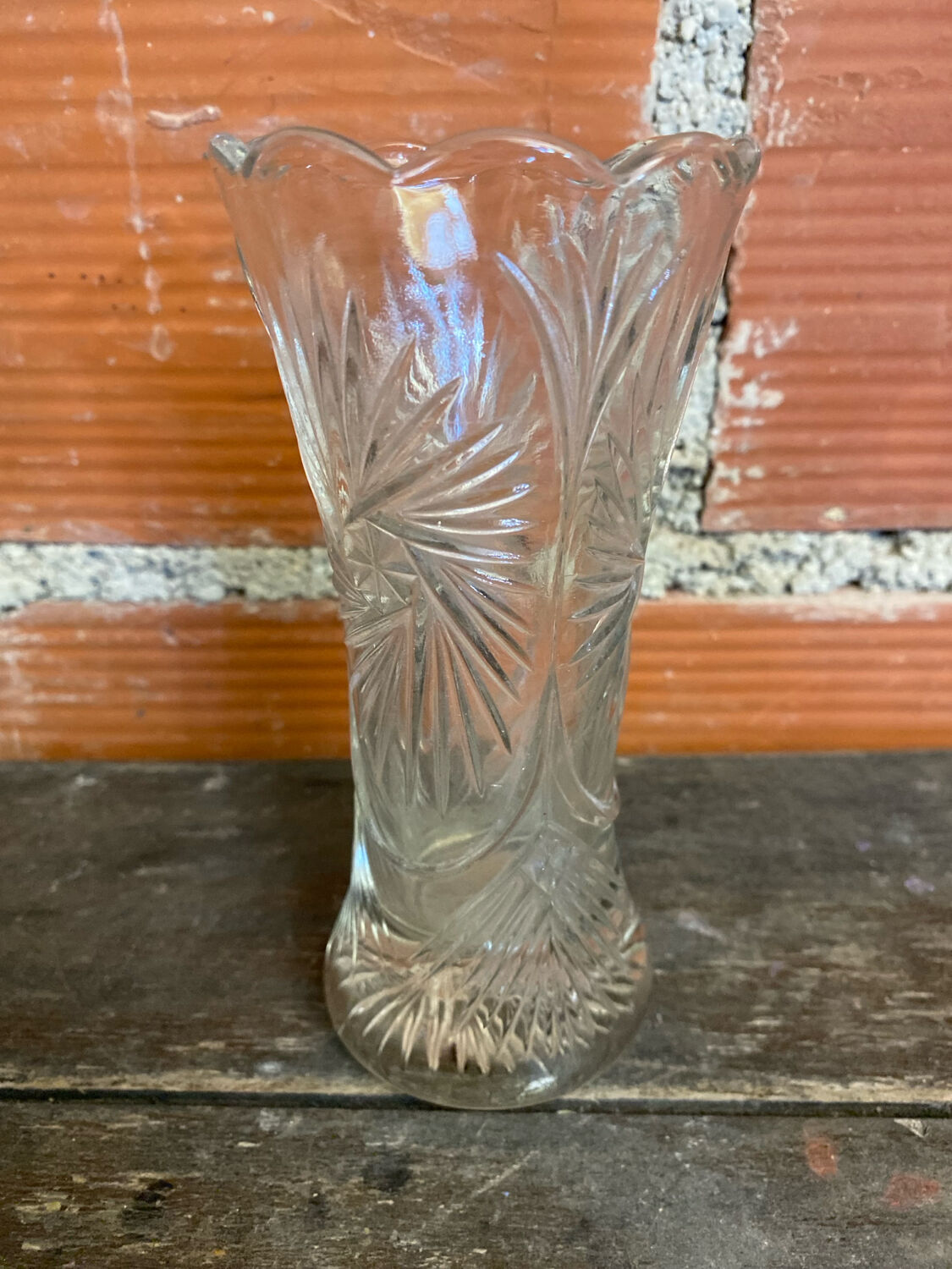 Vintage 1970s Moulded Glass Vase Made in Germany