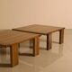 Pair of walnut coffee tables by Mario Marenco for Mobil Girgi 70's