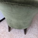 Toad armchair in green velvet