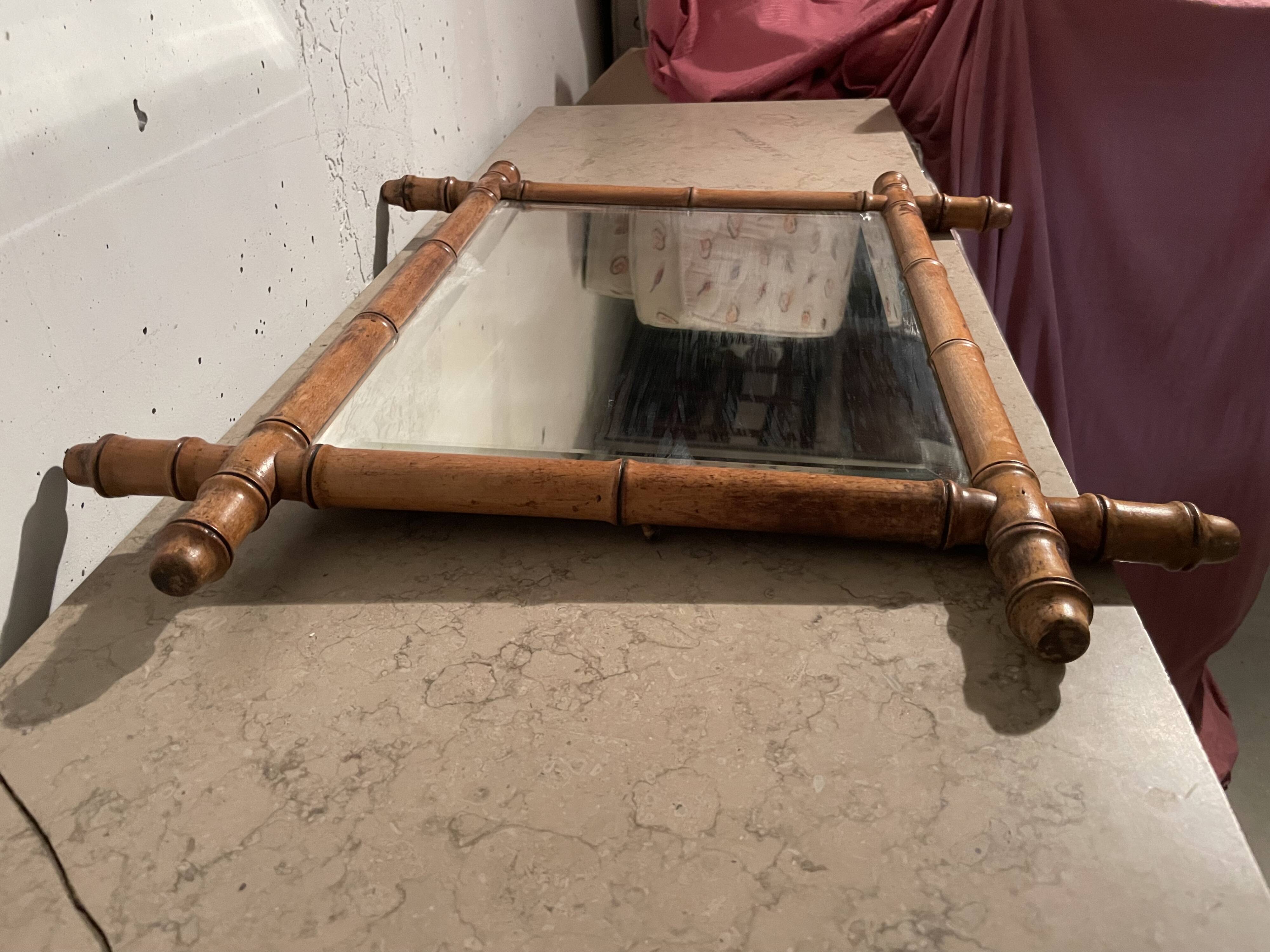 Faux bamboo mirror from the 1950s.