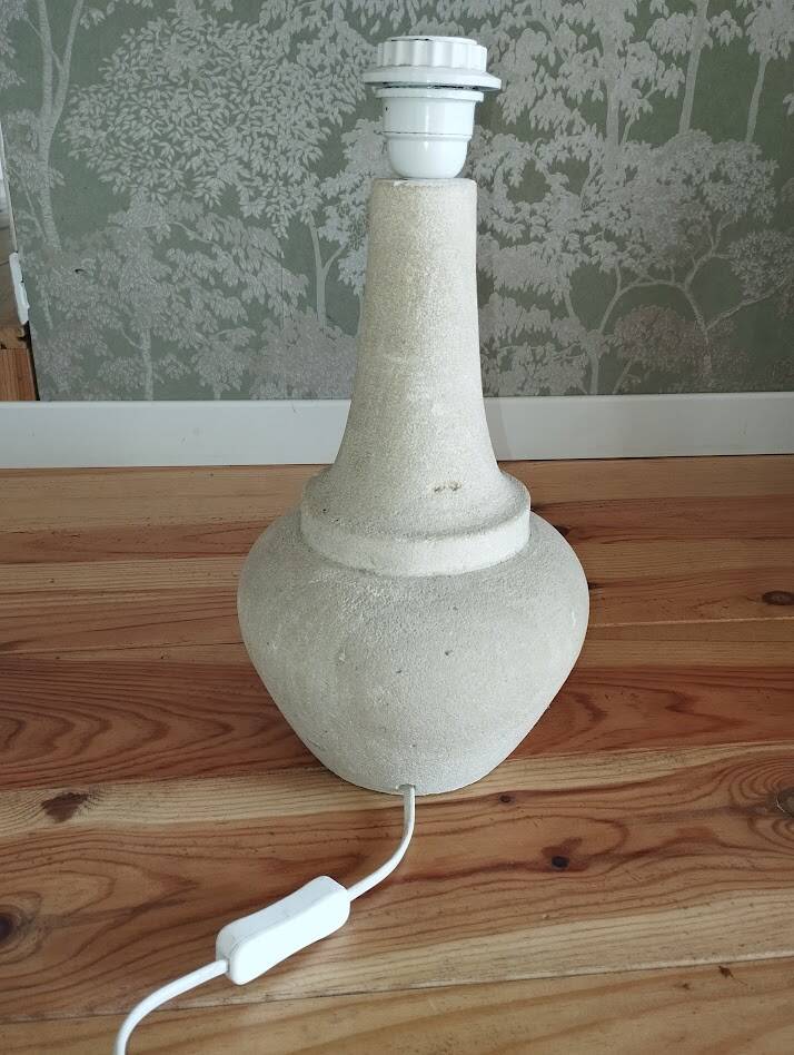 pied de lampe vintage en grès chamotté
