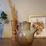 Vintage stoneware teapot signed by Nathalie and Christophe Hurtault.