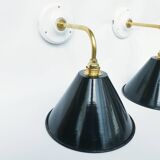 Antique enamelled sheet metal wall lights