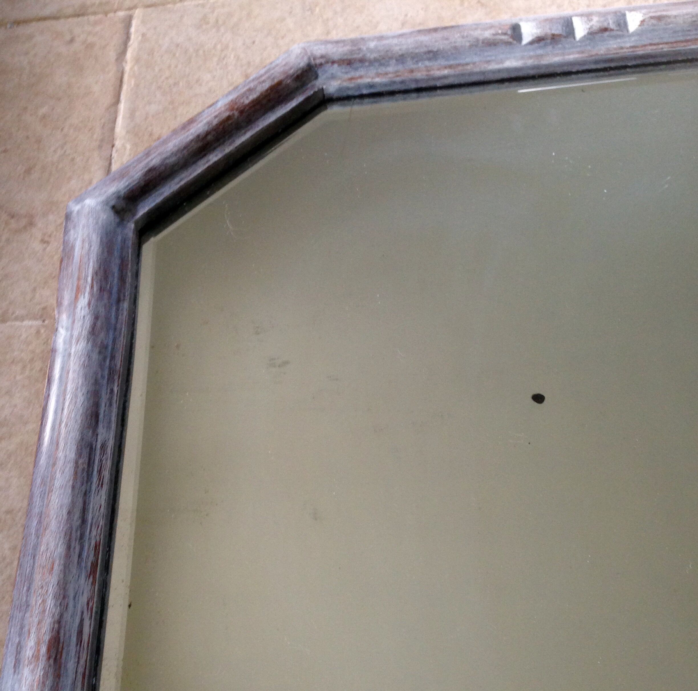 White beveled 81x68cm mirror