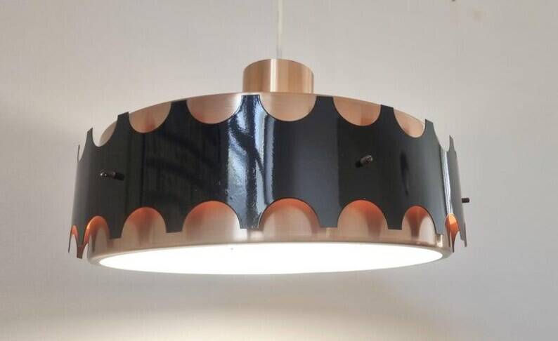 Grand pendentif mid-century, Jo Hammerborg, Danemark, années 1970