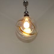 Suspension en verre de Murano ambré dans le goût de Mazzega