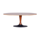 Czech Mid-Century Rosewood Oval Table with Cast Iron Base, 1950s
