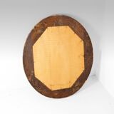 Miroir ovale italien en bois doré du XIXe siècle
