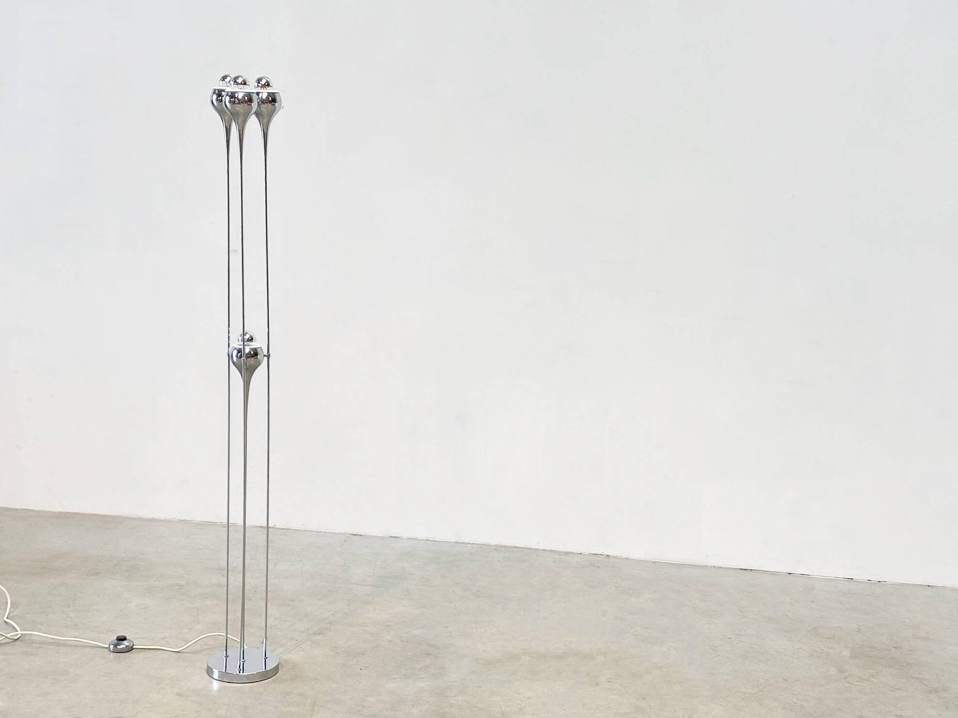 Chrome floor lamp attributed to Angelo Brotto