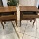 Pair of oak bedside tables with drawer and niche from the 1950s.