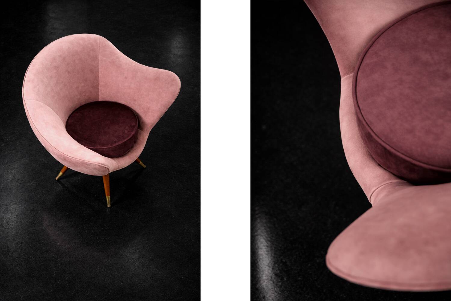 Vintage Mid-Century Space Age Velour Lounge Set from Paged, 1972, Set of 3