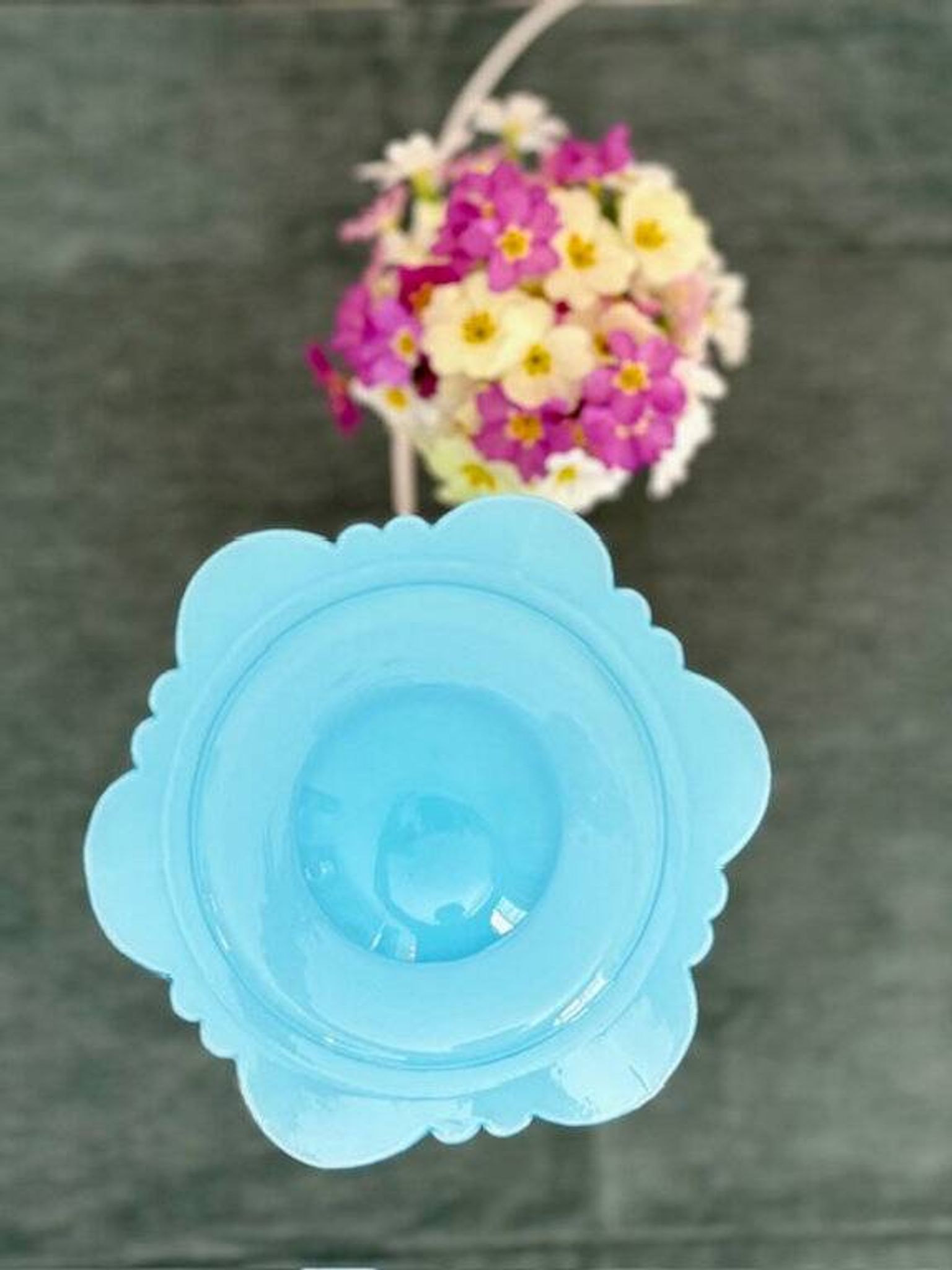 Art Deco lamp from the 1930s in turquoise opaline.