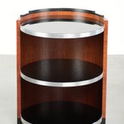 Mobile side table / bar table with black glass tops