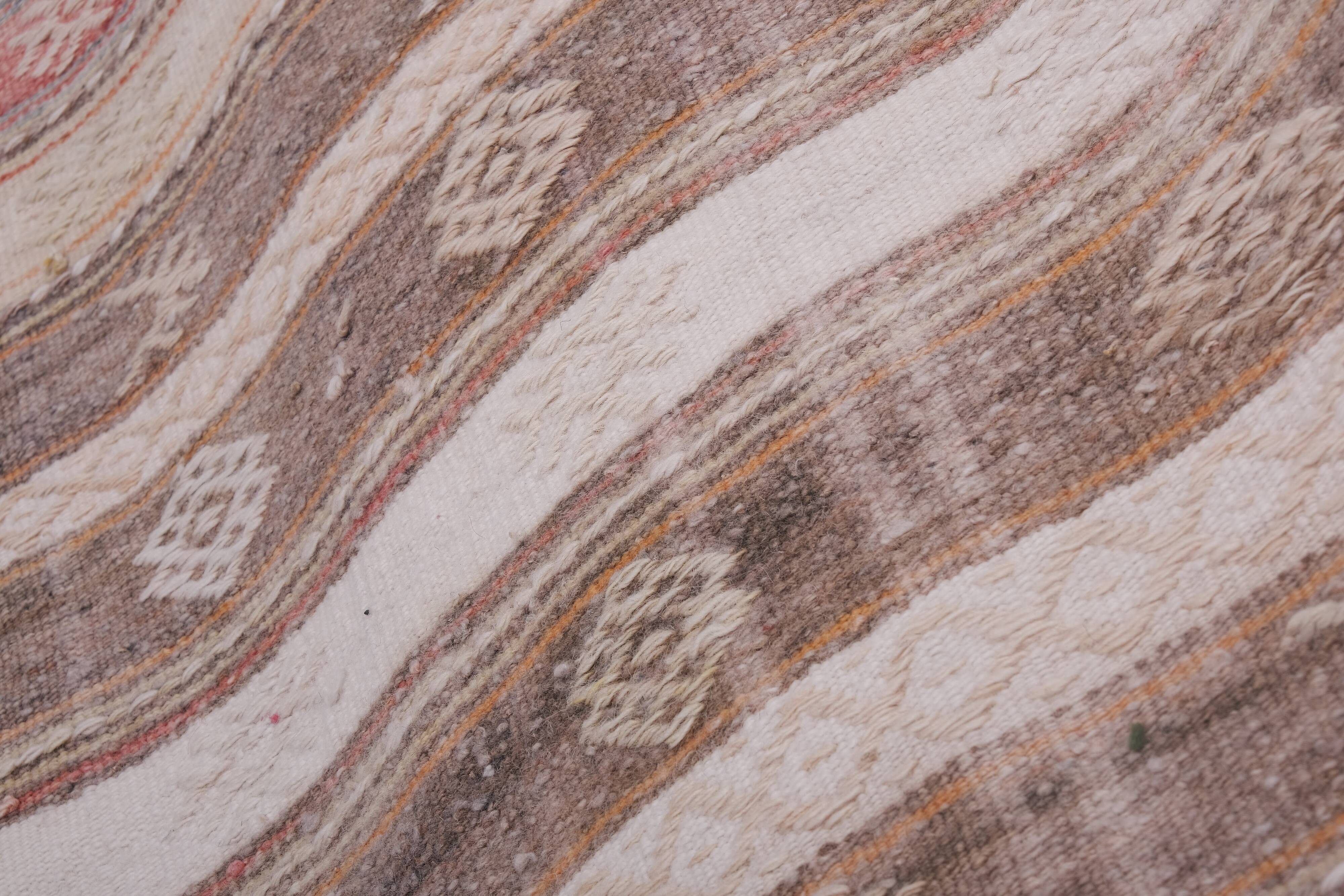 Vintage Turkish rug from Oushak, hand-woven 54x733 cm