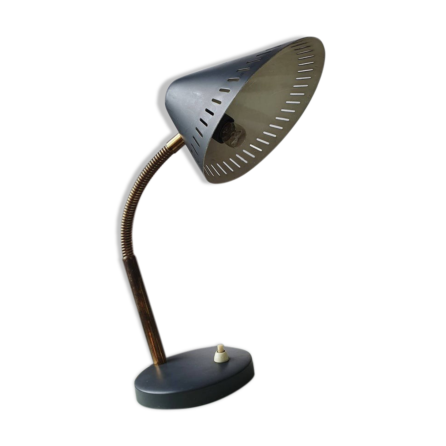 70s swan collar metal desk lamp
