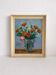 Old oil painting on panel bouquet of flowers