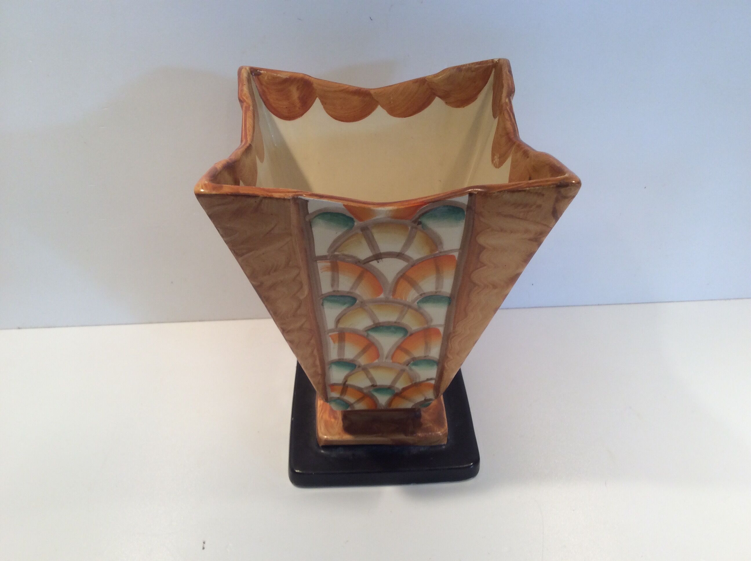Hand painted art deco vase by Myott and son
