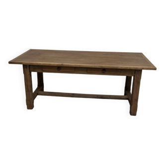 1950s farm table in oak and walnut