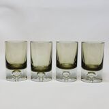 4 vintage whiskey glasses in smoked glass bubble design tapio wirkkala?