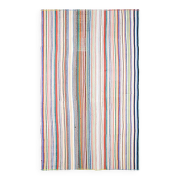 Vintage Turkish Oushak Handmade Wool & Cotton Pink Rug 211x341