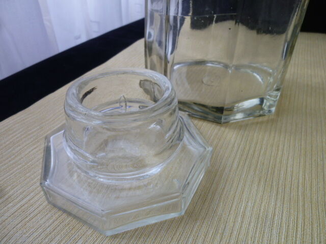 Old large bobon pot or glass pharmacy jar