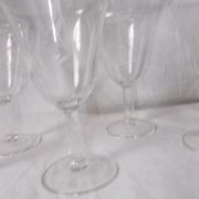 Set of 6 antique decorated wine glasses.