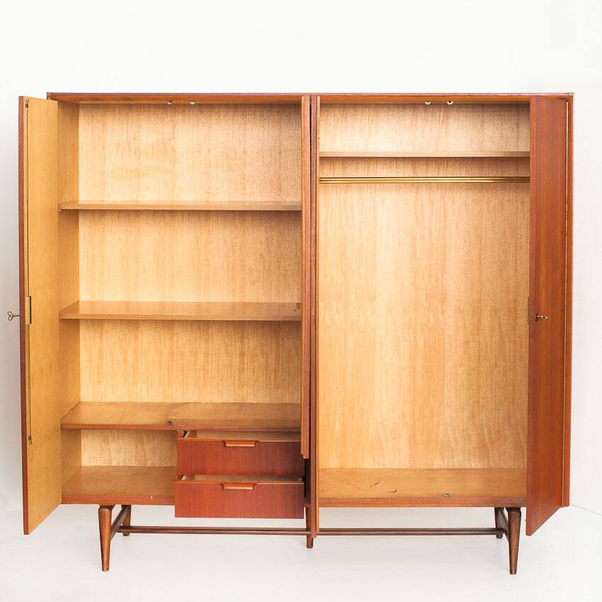 Vintage Scandinavian/Mid Century wardrobe in teak wood, France, 60s.