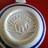 Blue-striped elephant teapot