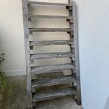 Workshop staircase in vintage raw wood