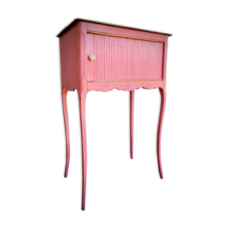 Louis XV side chest of drawers with pink and black patina